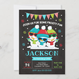 Snowman Birthday Invitation / Snow Much Fun Invite