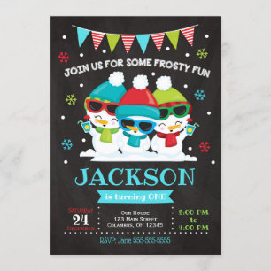 Snowman Birthday Invitation / Snow Much Fun Invite