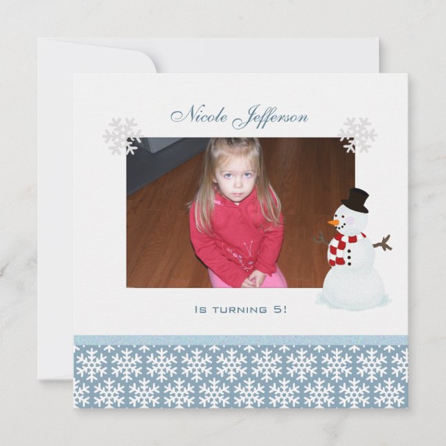 Snowman: Birthday Party Invitation (Front)