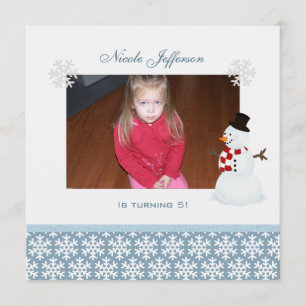 Snowman: Birthday Party Invitation