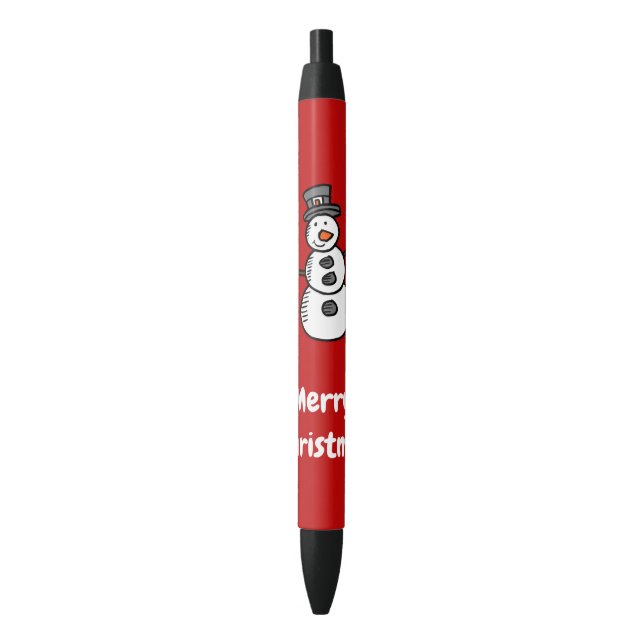 Snowman Black Ink Pen (Front Vertical)