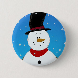 Snowman - Blue 6 Cm Round Badge