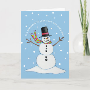 Snowman (blue background) Postage Holiday Card