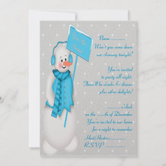 Snowman (blue) - Invitation