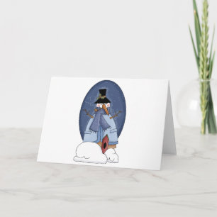 Snowman Blue Tshirts and Gifts Holiday Card
