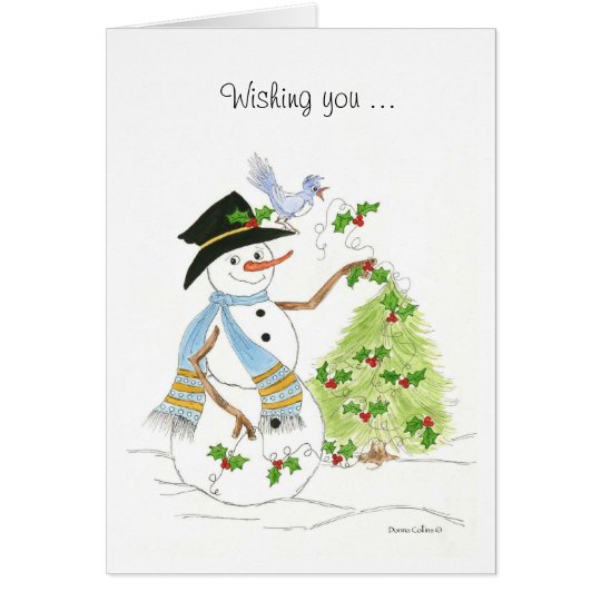 Snowman Bluebird Card