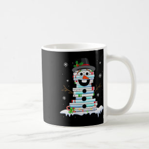 Snowman Book Stack Librarian Book Lover Christmas Coffee Mug