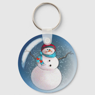 SNOWMAN BUBBLE 3 by SHARON SHARPE Key Ring