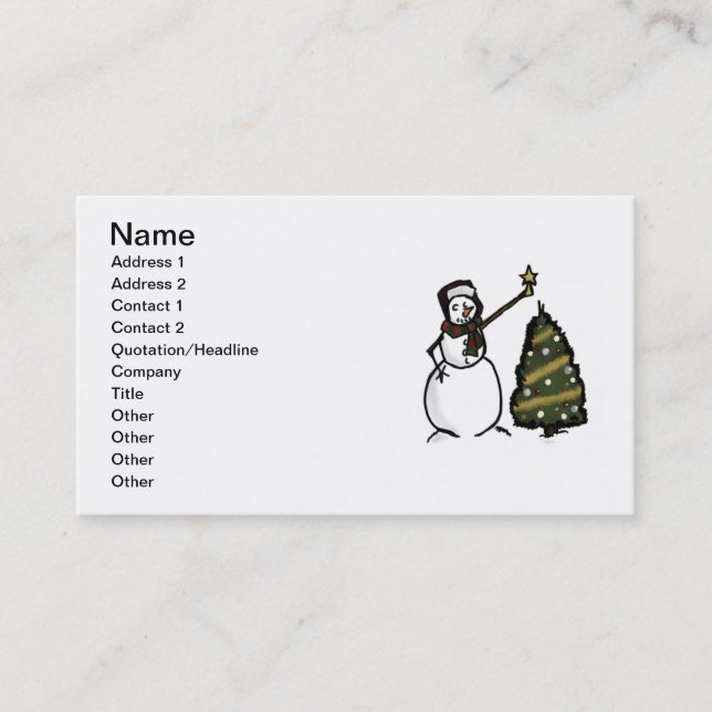 Snowman Business Card (Front)