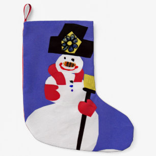 Snowman by VictoriaShaylee Small Christmas Stocking