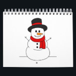 Snowman Calendar<br><div class="desc">A snowman wearing a top hat and red scarf.</div>