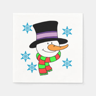 Snowman Cartoon Paper Napkins