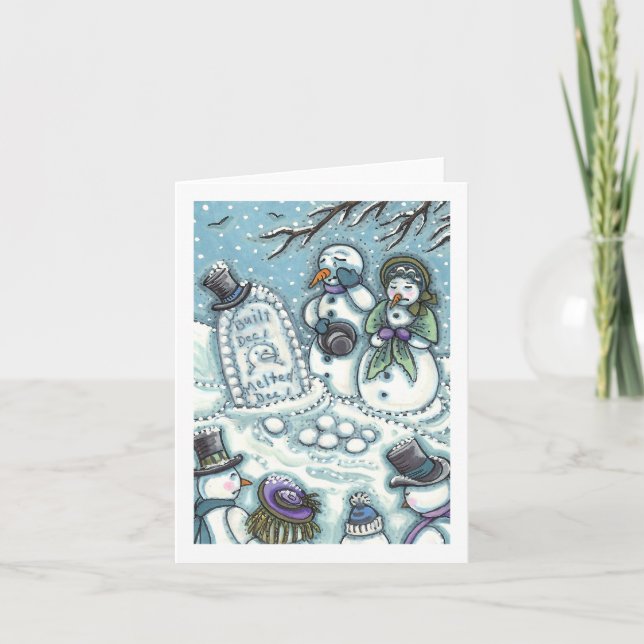 SNOWMAN CEMETERY, MELTED BEFORE HIS TIME Blank Card (Front)