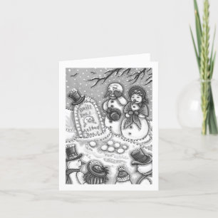 SNOWMAN CEMETERY, MELTED BEFORE HIS TIME Blank Card