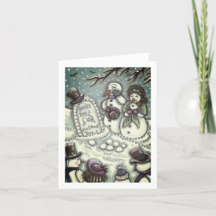 SNOWMAN CEMETERY, MELTED BEFORE HIS TIME Blank Card