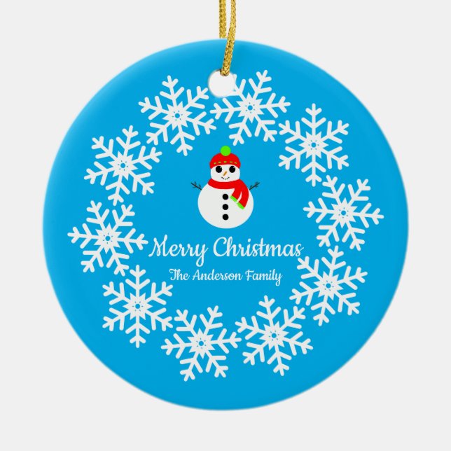 Snowman Ceramic Decoration (Front)
