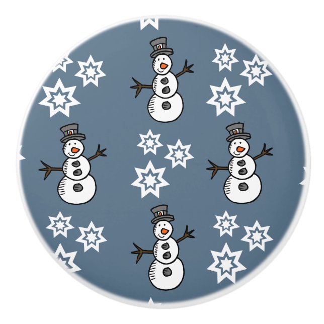 Snowman Ceramic Knob (Front)
