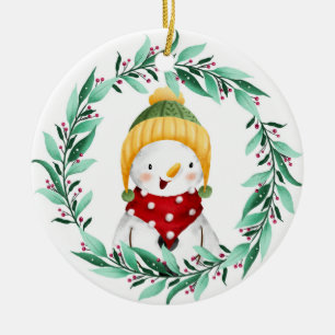 Snowman  ceramic ornament