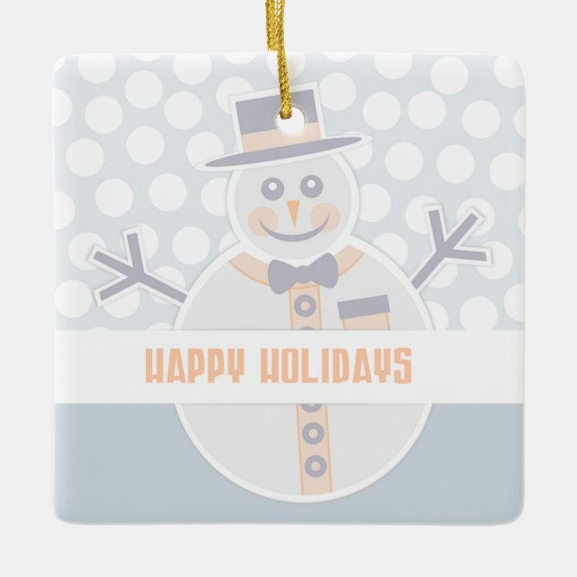 Snowman Ceramic Tree Decoration (Front)