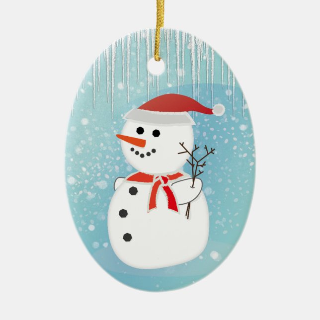 Snowman Ceramic Tree Decoration (Front)