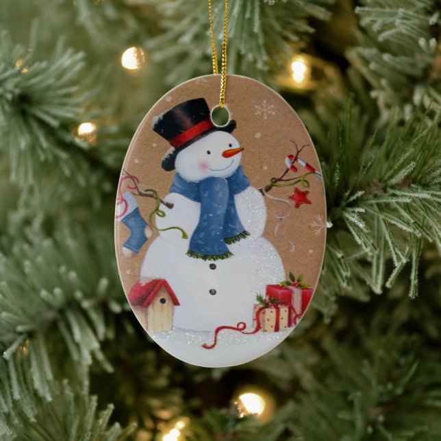 Snowman Ceramic Tree Decoration (Tree)