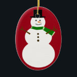 Snowman Ceramic Tree Decoration<br><div class="desc">Add text in his body to create a cute personalised gift!  If you would like colour changes,  just send me an email!</div>