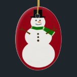 Snowman Ceramic Tree Decoration<br><div class="desc">Add text in his body to create a cute personalised gift!  If you would like colour changes,  just send me an email!</div>