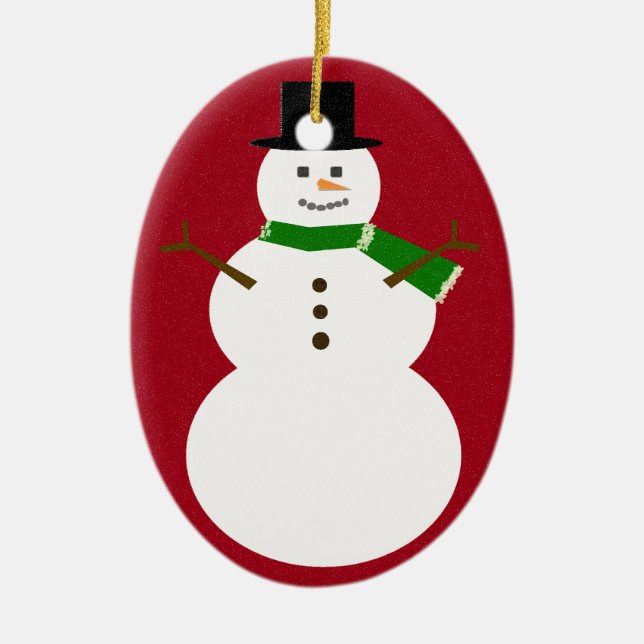 Snowman Ceramic Tree Decoration (Front)