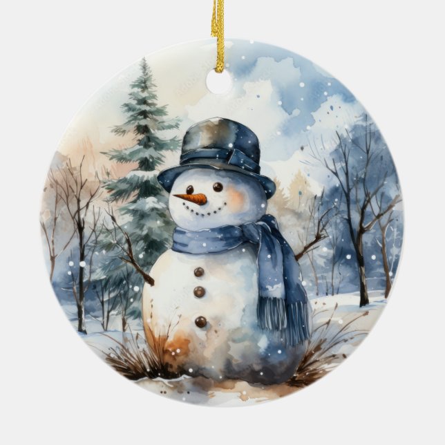 Snowman Ceramic Tree Decoration (Back)