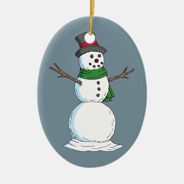 Snowman Ceramic Tree Decoration (Front)