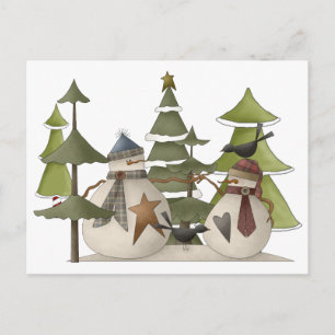 Snowman Chat Postcard