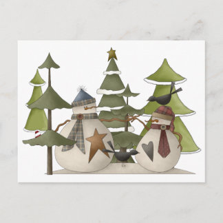Snowman Chat Postcard