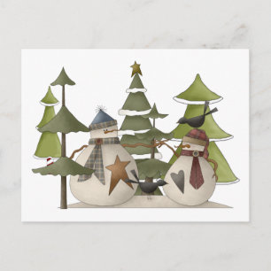 Snowman Chat Postcard