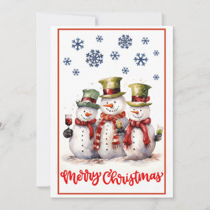 Snowman Cheers & Holiday Hats Card