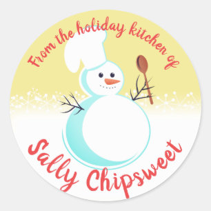 Snowman chef Christmas from the kitchen of sticker
