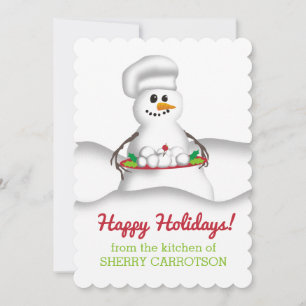 Snowman chef from the kitchen of culinary holiday