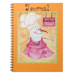 Snowman Chef in Apron & Chef's Hat Journal