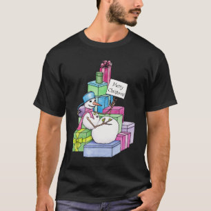 Snowman chilling on presents T-Shirt