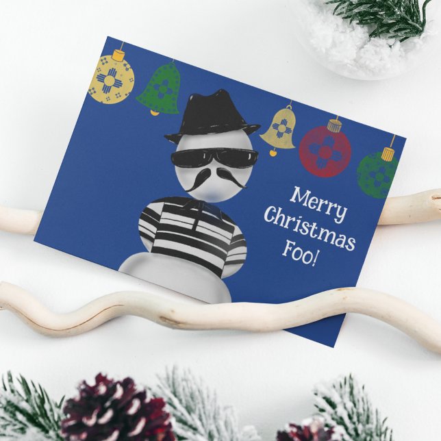 Snowman Cholo New Mexico Christmas Ornaments Zia Holiday Card (Creator Uploaded)