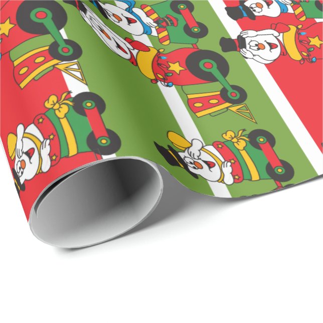 Snowman Choo Choo Train Wrapping Paper (Roll Corner)