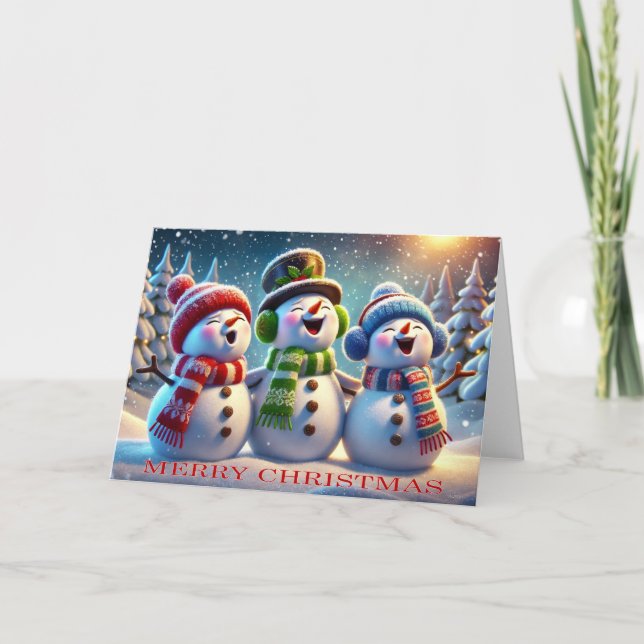 SNOWMAN CHORUS - CHRISTMAS SONGS HOLIDAY CARD (Front)