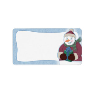 Snowman Christmas Address Labels Blank