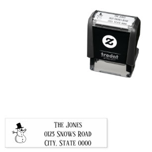 Snowman Christmas Address Self-inking Stamp