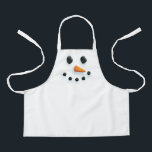 Snowman Christmas Apron<br><div class="desc">Illustration of a snowman’s face with coal and a carrot nose; original drawing by Becky Nimoy</div>