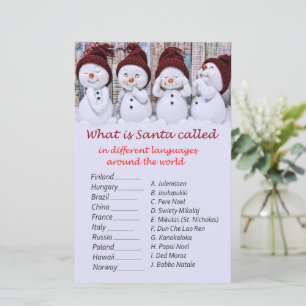 Snowman christmas around the world game