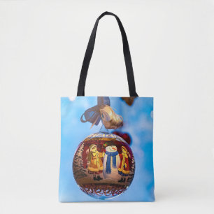 Snowman Christmas Ball Tote Bag