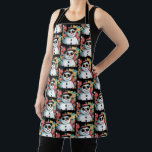 Snowman Christmas Brushstroke Splatter Cool Winter Apron<br><div class="desc">Snowman Christmas Brushstroke Splatter Cool Winter Holiday</div>