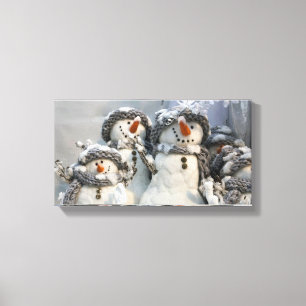 snowman Christmas canvas