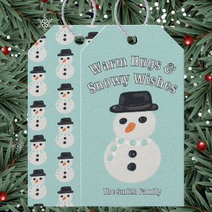 Snowman Christmas Card Gift Tags