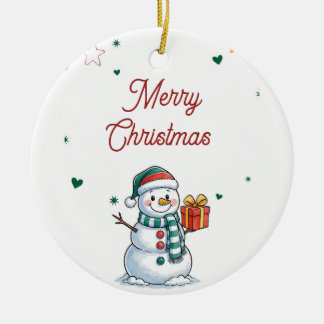 Snowman Christmas Ceramic Tree Decoration